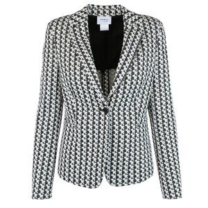 Akris Punto Black & White Soundboard Pattern Jacket Blazer